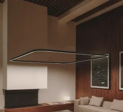 Suspension*LEDS C4 Suspension, Geometric Square Mini, , LED, dim, 2700K, 11527 lm, Ø250cm, H6cm - noir