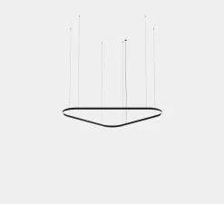 Suspension*LEDS C4 Suspension, Geometric Triangular Mini, , LED, dim, 2700K, 6250 lm, Ø160cm, H6cm - noir
