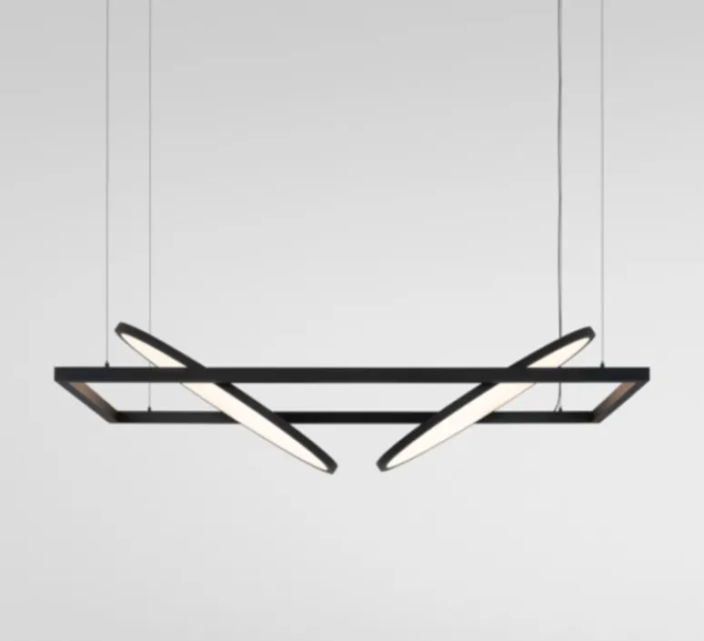 Suspension*Modular Suspension, Geometry Suspended Adjustable 672x1288 2x, , LED, dim, 3000K, 4036 lm, L128,8cm, H3cm - noir