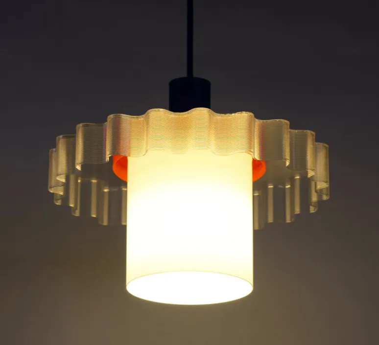 Enfants|Suspension*Warren & Laetitia Suspension, Gigi n°1, câble bleu foncé, , Ø28cm, H21,5cm - bleu, blanc, orange