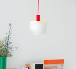 Enfants|Suspension*Warren & Laetitia Suspension, Gigi n°2, câble , Ø18cm, H19cm - rouge, jaune, blanc