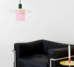 Enfants|Suspension*Warren & Laetitia Suspension, Gigi n°1, câble vert forêt, jaune, rose, Ø28cm, H21,5cm - vert forêt, jaune pastel, rose