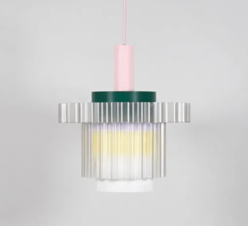 Suspension|Enfants*Warren & Laetitia Suspension, Gigi XL n°5, câble rose, jaune, lilas, vert, Ø28,5cm, H22,5cm - rose, jaune, lilas, vert, blanc