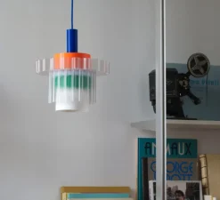 Suspension|Enfants*Warren & Laetitia Suspension, Gigi XL n°5, câble bleu, orange, vert, Ø28,5cm, H22,5cm - pour Nedgis bleu, orange, vert, blanc