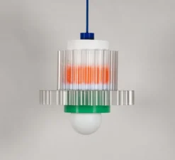 Suspension|Enfants*Warren & Laetitia Suspension, Gigi XL n°5, câble bleu, orange, vert, Ø28,5cm, H22,5cm - pour Nedgis bleu, orange, vert, blanc