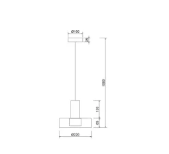 Suspension*Mantra Suspension, Gin, , Ø22cm, H18,5cm - or rose, noir