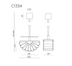 Suspension*Aromas del Campo Suspension, Gina, C1334, , L20cm, H11cm - noir mat
