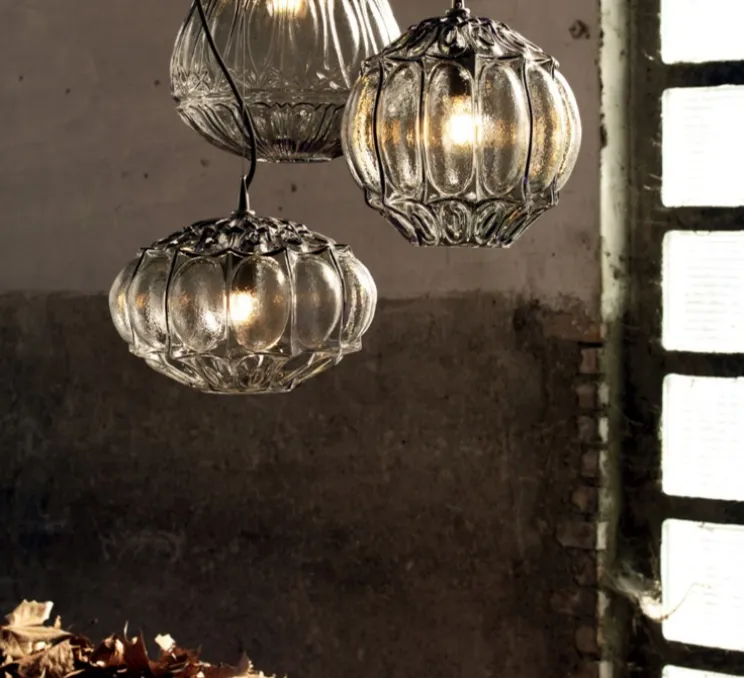 Suspension, Ginger ovale, verre fumé, Ø30cm, H20cm - Karman