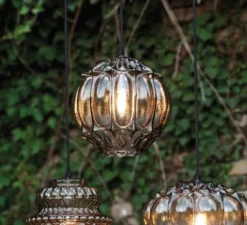 Suspension, Ginger sphère, verre fumé, IP44, Ø27cm, H26cm - Karman