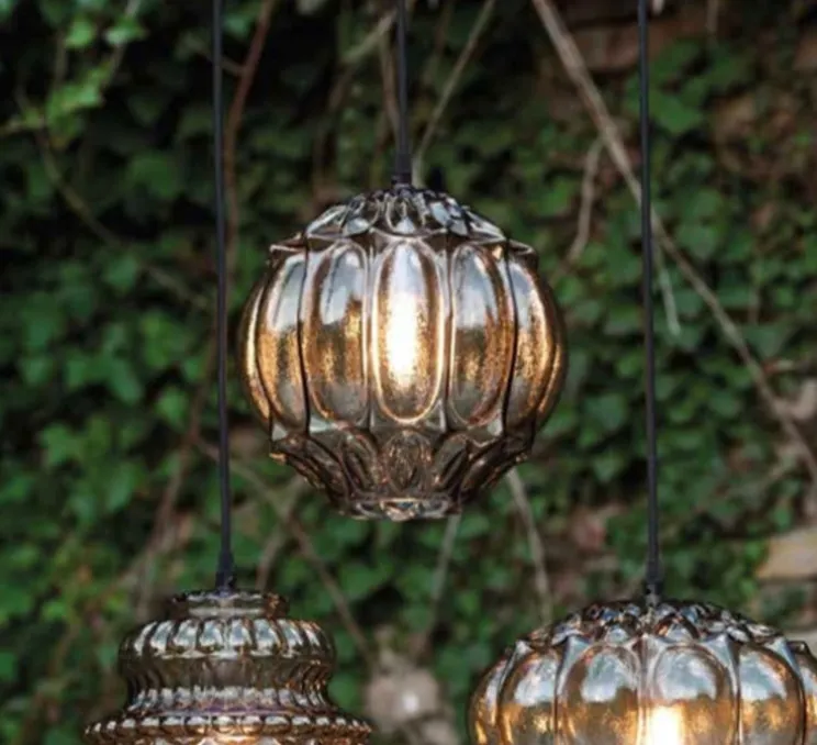 Suspension, Ginger sphère, verre fumé, IP44, Ø27cm, H26cm - Karman