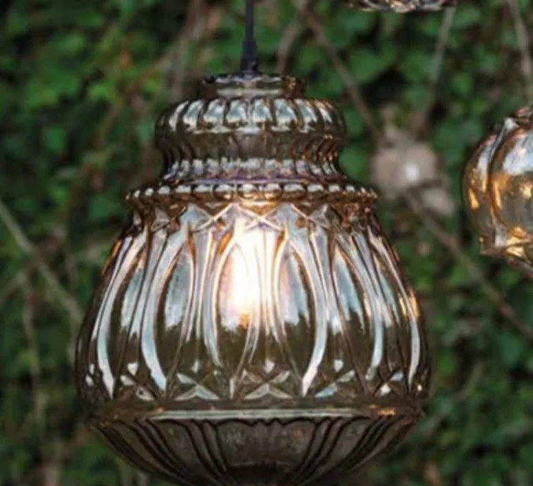 Suspension*Karman Suspension, Ginger, , IP44, Ø30cm, H37cm - verre fumé