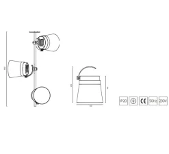 Suspension*Zero Suspension, Ginza vertical , , LED, 3000K, 620 lm, Ø15cm, H65cm - noir