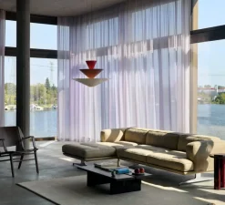 Suspension*Andtradition Suspension, Gio LN15, , LED, 2600K, Ø92cm, H61cm - rouge vermillion, burgundy foncé, blanc écru