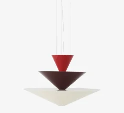 Suspension*Andtradition Suspension, Gio LN15, , LED, 2600K, Ø92cm, H61cm - rouge vermillion, burgundy foncé, blanc écru