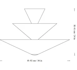 Suspension*Andtradition Suspension, Gio LN15, , LED, 2600K, Ø92cm, H61cm - rouge vermillion, burgundy foncé, blanc écru