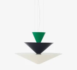 Suspension, Gio LN15, vert signal, bleu profond, blanc écru, LED, dim, 2600K, Ø92cm, H61cm - Andtradition