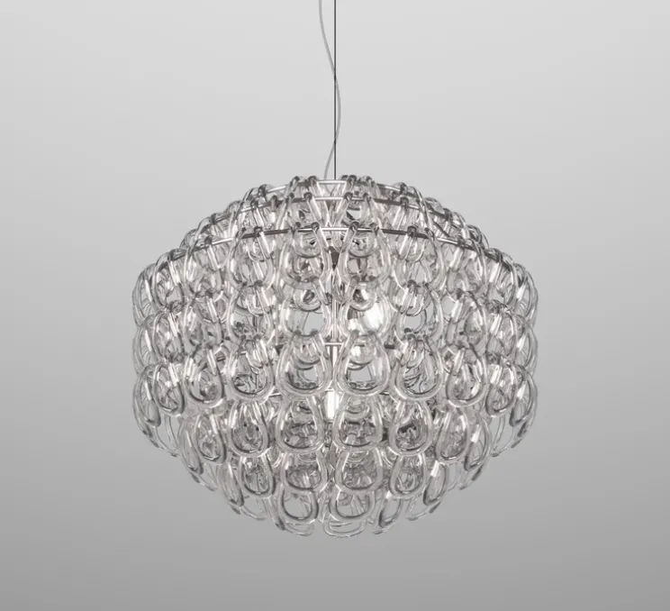 Suspension, Giogali SP65, transparent, chrome, Ø64cm, H54cm - Vistosi