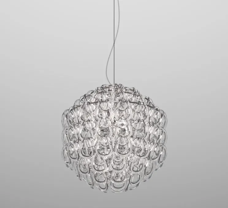 Suspension, Giogali SP50, transparent, chrome, Ø50cm, H49cm - Vistosi