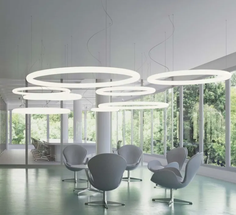 Suspension*Slide Suspension, Giotto, , LED, dim, 3000K, 2500lm, Ø110cm, H7cm - blanc