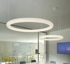 Suspension*Slide Suspension, Giotto, , LED, dim, 3000K, 3200lm, Ø140cm, H7cm - blanc