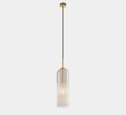 Suspension, Glam, blanc, or, Ø12cm, H38,5cm - LEDs C4