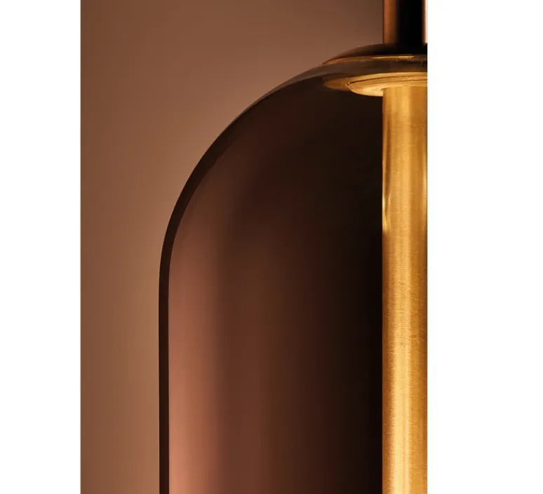 Suspension*LEDS C4 Suspension, Glam, verre noir fumé et or, Ø12cm, H38,5cm - noir et or