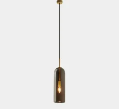 Suspension*LEDS C4 Suspension, Glam, verre noir fumé et or, Ø12cm, H38,5cm - noir et or