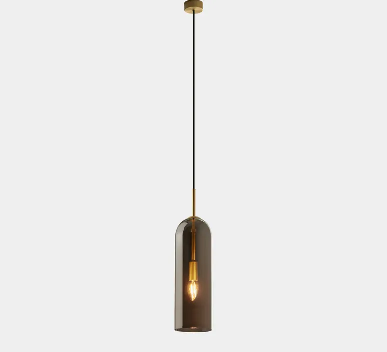 Suspension*LEDS C4 Suspension, Glam, verre noir fumé et or, Ø12cm, H38,5cm - noir et or