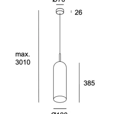 Suspension*LEDS C4 Suspension, Glam, verre noir fumé et or, Ø12cm, H38,5cm - noir et or