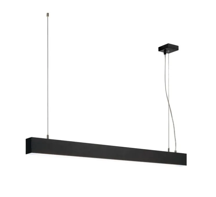 Suspension, Glenos, noir, LED, dim, 4000k, 3300 lm, L105cm, H7cm - Slv