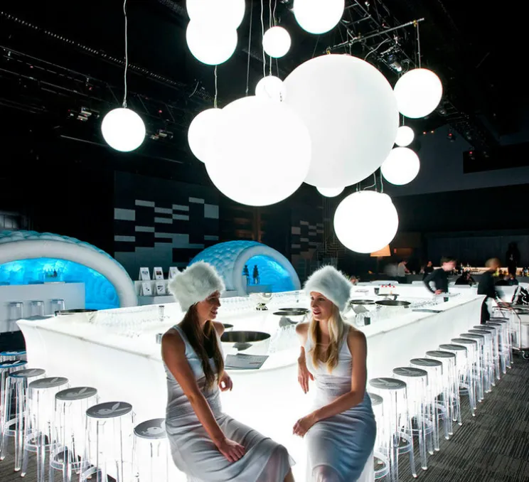 Suspension, Globo, blanc brillant, IP55, Ø60cm, H60cm - Slide