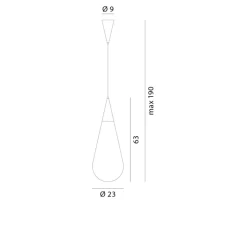 Suspension*Rotaliana Suspension, Goccia H1, , Ø23cm, H63cm - blanc