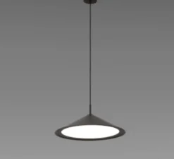 Suspension, Gordon 561.24, noir mat, IP40, LED, 3000k, 2500 lm, Ø44cm, H18cm - Tooy