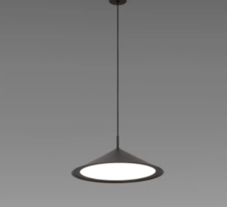 Suspension, Gordon 561.24, noir mat, IP40, LED, 3000k, 2500 lm, Ø44cm, H18cm - Tooy