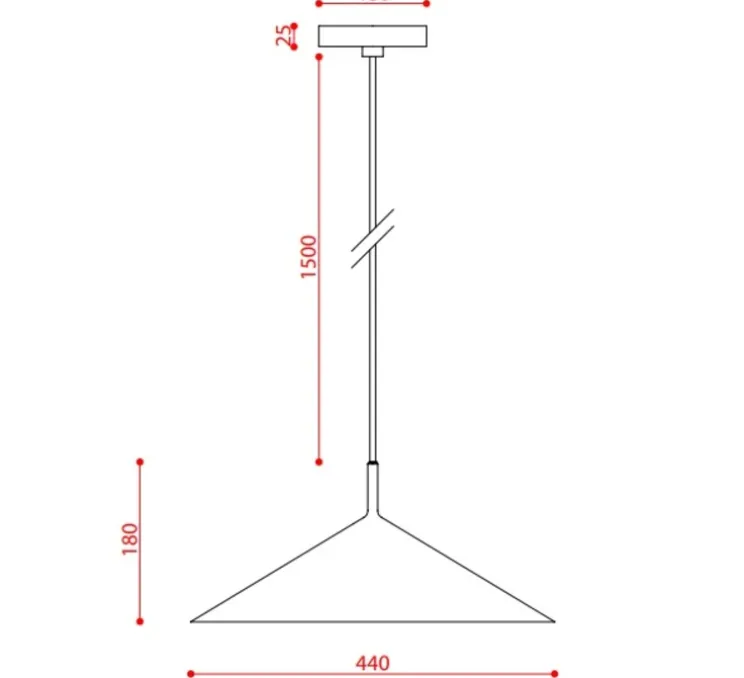 Suspension, Gordon 561.24, noir mat, IP40, LED, 3000k, 2500 lm, Ø44cm, H18cm - Tooy