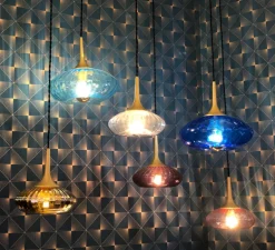 Suspension, Grace, aigue-marine, Ø28cm, H25cm - Elements lighting