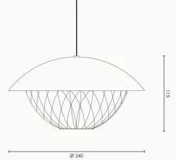 Suspension, Grace, laiton, Ø24cm, H11,5cm - Rubn
