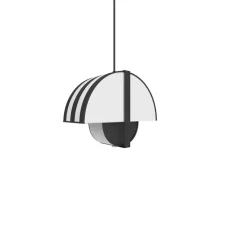 Suspension, Grand Arto, Blanc et rayures noires, bas noir, L40cm, H30cm - DesignHeure