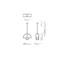 Suspension*DesignHeure Suspension, Grand Arto, , L40cm, H30cm - Noir et blanc