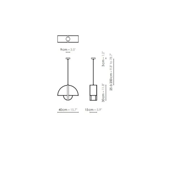 Suspension*DesignHeure Suspension, Grand Arto, , L40cm, H30cm - Noir et blanc