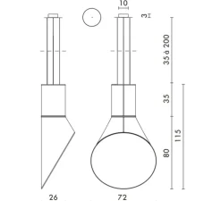 Suspension, Grand Cargo, noir, blanc, H115cm - Designheure