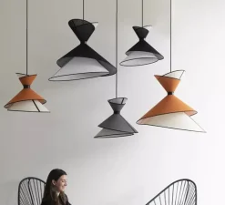 Suspension, Grand Kimono, blanc & noir, Ø50cm, H44cm - DesignHeure