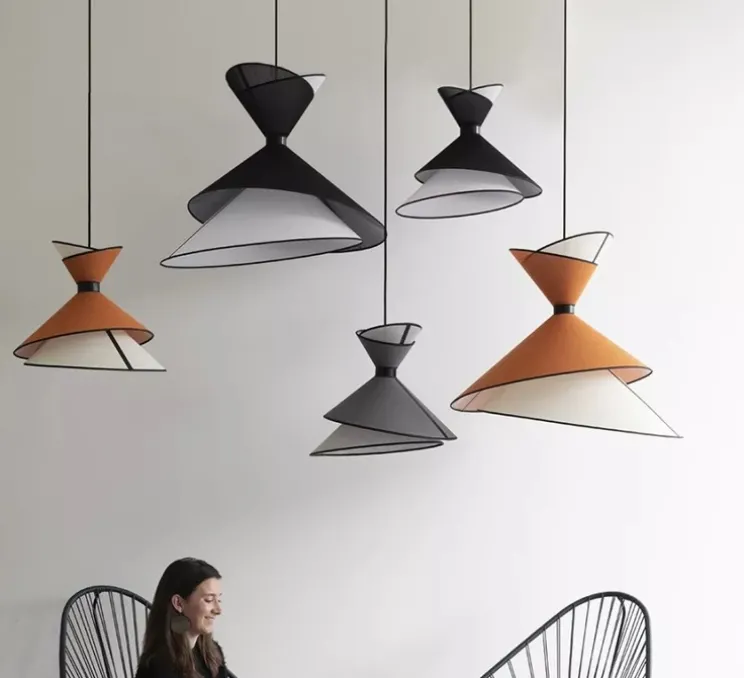 Suspension, Grand Kimono, blanc & noir, Ø50cm, H44cm - DesignHeure