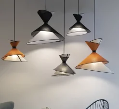 Suspension, Grand Kimono, blanc & noir, Ø50cm, H44cm - DesignHeure