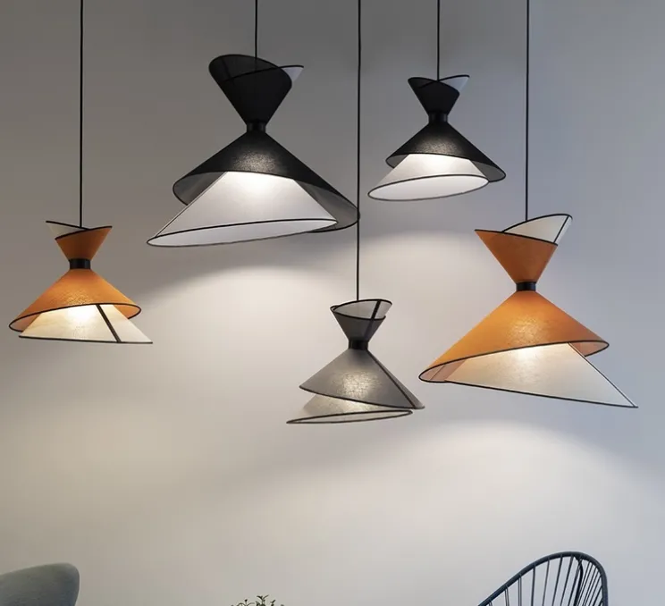 Suspension, Grand Kimono, blanc & noir, Ø50cm, H44cm - DesignHeure