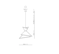 Suspension, Grand Kimono, blanc & noir, Ø50cm, H44cm - DesignHeure