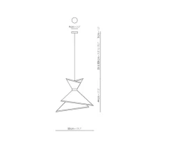 Suspension*DesignHeure Suspension, Grand Kimono, , Ø50cm, H44cm - Blanc crème et orange