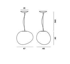 Suspension*Foscarini Suspension, Gregg Grande LED, , LED, 2700K, 2581lm, L47cm, H40cm - blanc et blanc