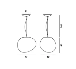 Suspension*Foscarini Suspension, Gregg Grande, , LED, 2700K, 2581lm, L47cm, H40cm - variable, blanc