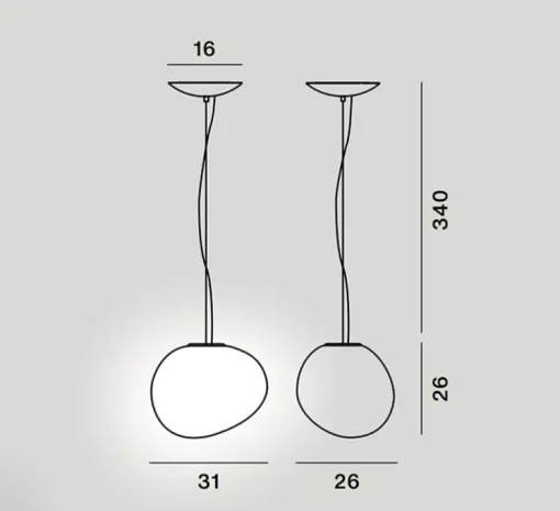 Suspension, Gregg Media, blanc et blanc, L31cm, H26cm - Foscarini